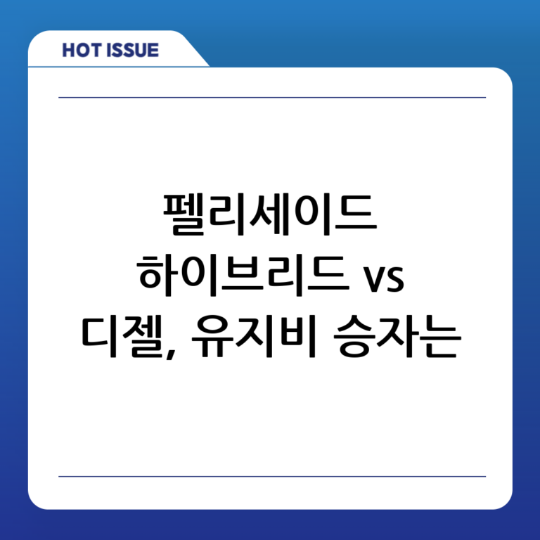 펠리세이드 하이브리드 vs 디젤, 유지비 절감에는 어떤 선택이 유리할까?